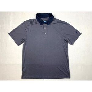 PGA Tour Polo Shirt Mens L Short Sleeve Navy Blue Golfing